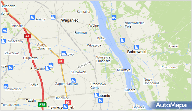 mapa Włoszyca Lubańska, Włoszyca Lubańska na mapie Targeo