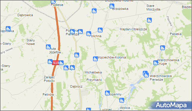 mapa Wojciechów-Kolonia, Wojciechów-Kolonia na mapie Targeo