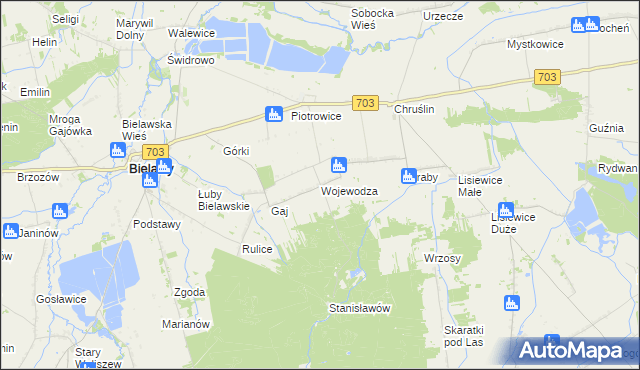 mapa Wojewodza, Wojewodza na mapie Targeo