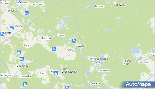 mapa Wojtal, Wojtal na mapie Targeo