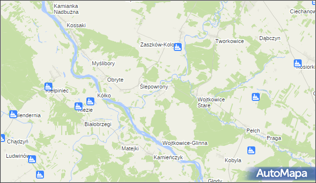 mapa Wojtkowice-Dady, Wojtkowice-Dady na mapie Targeo