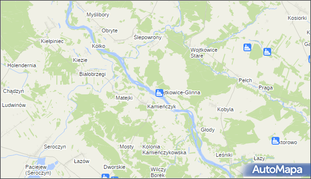 mapa Wojtkowice-Glinna, Wojtkowice-Glinna na mapie Targeo