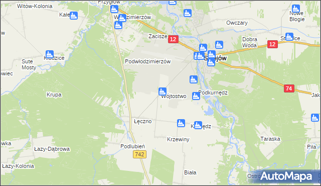 mapa Wójtostwo gmina Sulejów, Wójtostwo gmina Sulejów na mapie Targeo