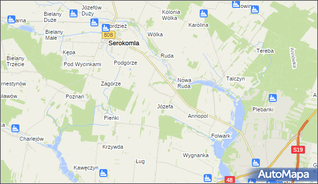 mapa Wola Bukowska, Wola Bukowska na mapie Targeo