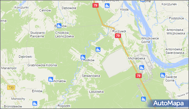 mapa Wola Chodkowska, Wola Chodkowska na mapie Targeo