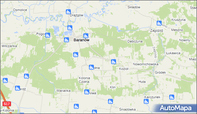 mapa Wola Czołnowska, Wola Czołnowska na mapie Targeo