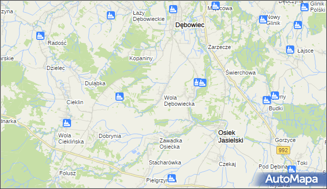 mapa Wola Dębowiecka, Wola Dębowiecka na mapie Targeo