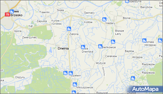 mapa Wola Drwińska, Wola Drwińska na mapie Targeo