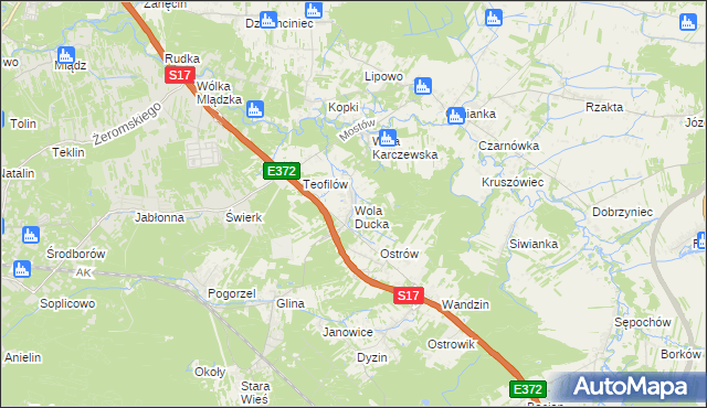 mapa Wola Ducka, Wola Ducka na mapie Targeo