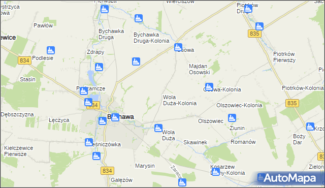 mapa Wola Duża-Kolonia, Wola Duża-Kolonia na mapie Targeo