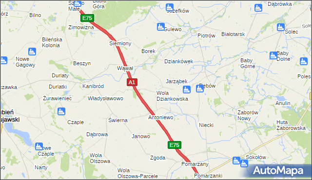 mapa Wola Dziankowska, Wola Dziankowska na mapie Targeo