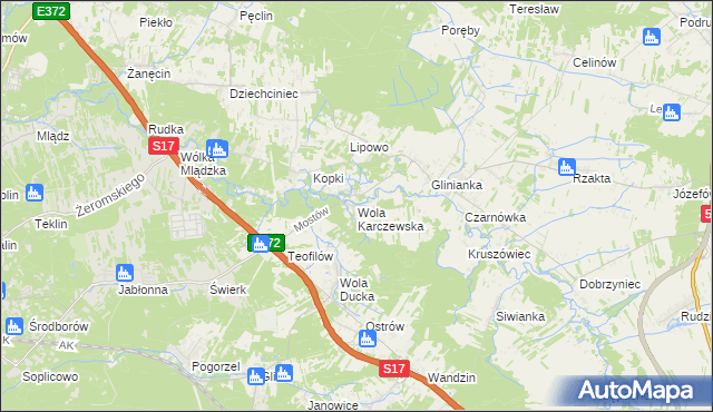 mapa Wola Karczewska, Wola Karczewska na mapie Targeo