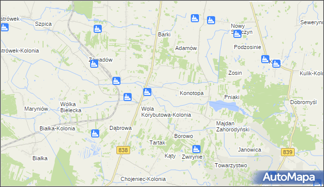 mapa Wola Korybutowa Druga, Wola Korybutowa Druga na mapie Targeo