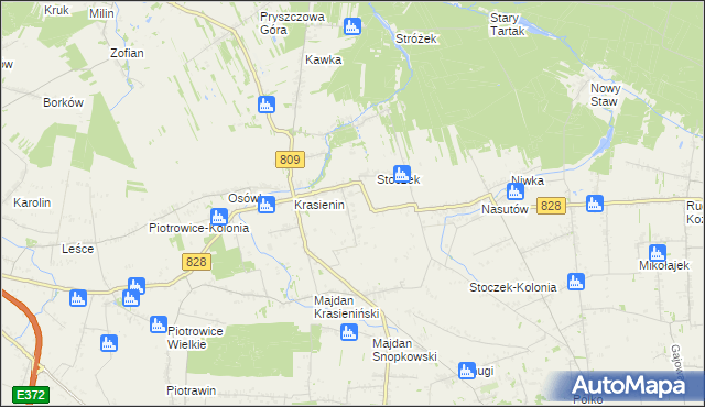 mapa Wola Krasienińska, Wola Krasienińska na mapie Targeo