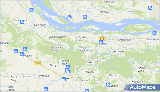 mapa Wola Ładowska, Wola Ładowska na mapie Targeo