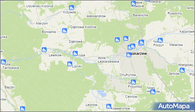 mapa Wola Łaskarzewska, Wola Łaskarzewska na mapie Targeo