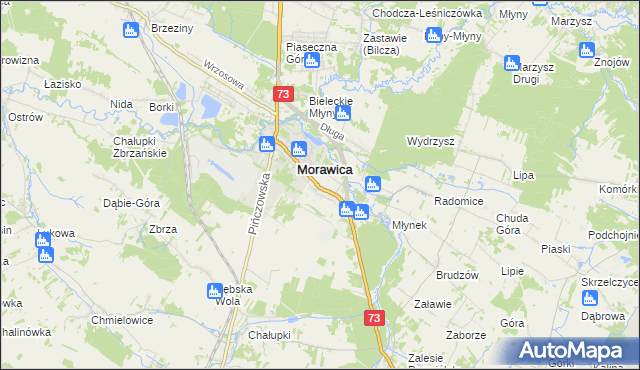 mapa Wola Morawicka, Wola Morawicka na mapie Targeo