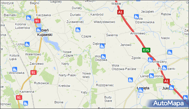 mapa Wola Olszowa, Wola Olszowa na mapie Targeo