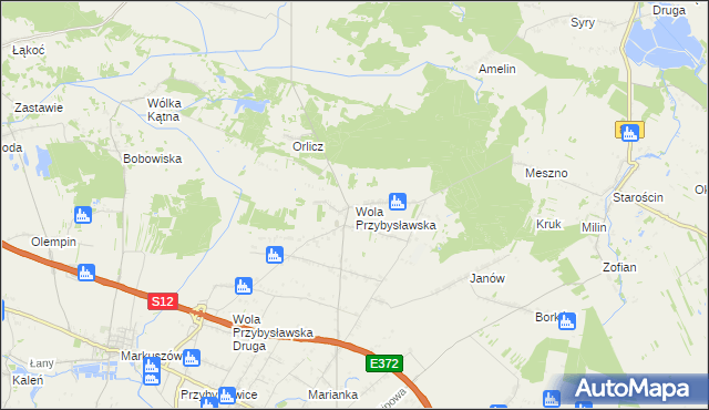 mapa Wola Przybysławska, Wola Przybysławska na mapie Targeo