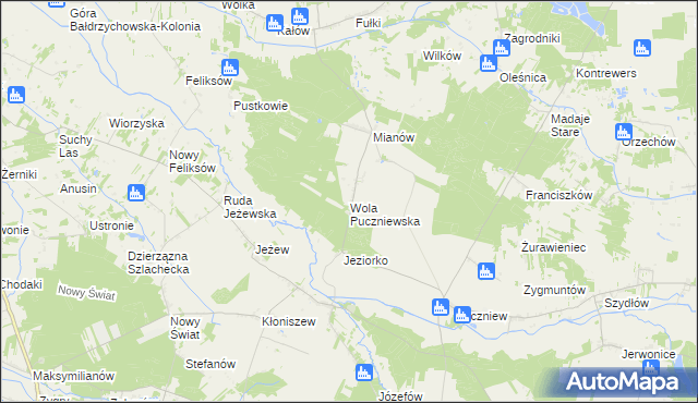 mapa Wola Puczniewska, Wola Puczniewska na mapie Targeo