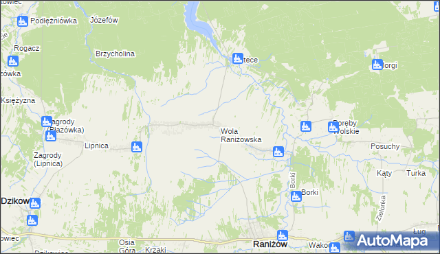 mapa Wola Raniżowska, Wola Raniżowska na mapie Targeo