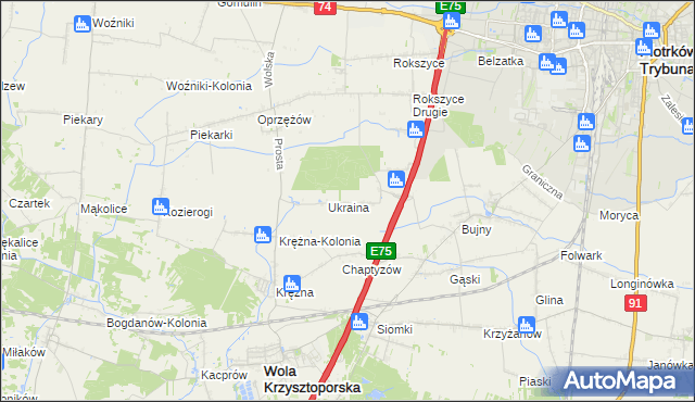 mapa Wola Rokszycka, Wola Rokszycka na mapie Targeo