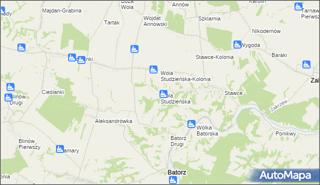 mapa Wola Studzieńska, Wola Studzieńska na mapie Targeo