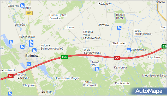 mapa Wola Szydłowiecka, Wola Szydłowiecka na mapie Targeo