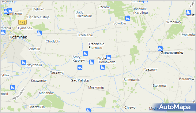 mapa Wola Tłomakowa, Wola Tłomakowa na mapie Targeo