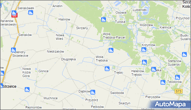 mapa Wola Trębska, Wola Trębska na mapie Targeo