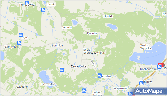 mapa Wola Wereszczyńska, Wola Wereszczyńska na mapie Targeo