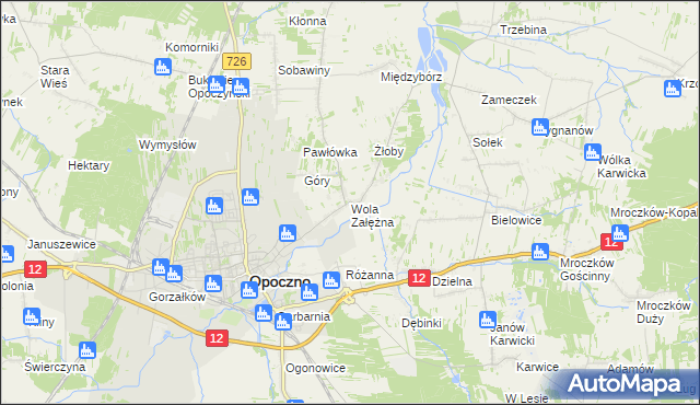 mapa Wola Załężna, Wola Załężna na mapie Targeo