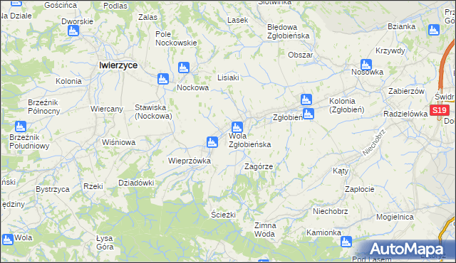 mapa Wola Zgłobieńska, Wola Zgłobieńska na mapie Targeo