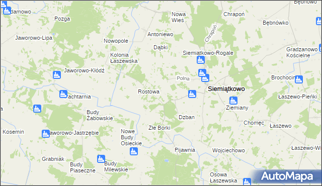 mapa Wolany gmina Siemiątkowo, Wolany gmina Siemiątkowo na mapie Targeo