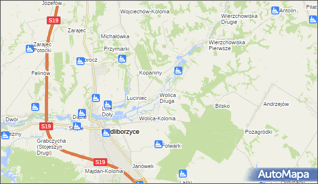 mapa Wolica Druga, Wolica Druga na mapie Targeo