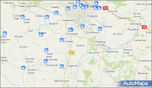 mapa Wolica gmina Busko-Zdrój, Wolica gmina Busko-Zdrój na mapie Targeo