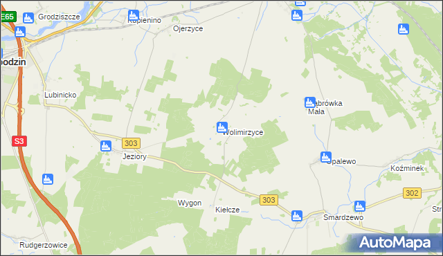 mapa Wolimirzyce, Wolimirzyce na mapie Targeo