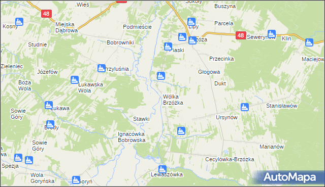 mapa Wólka Brzózka, Wólka Brzózka na mapie Targeo