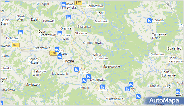 mapa Wólka Hyżneńska, Wólka Hyżneńska na mapie Targeo