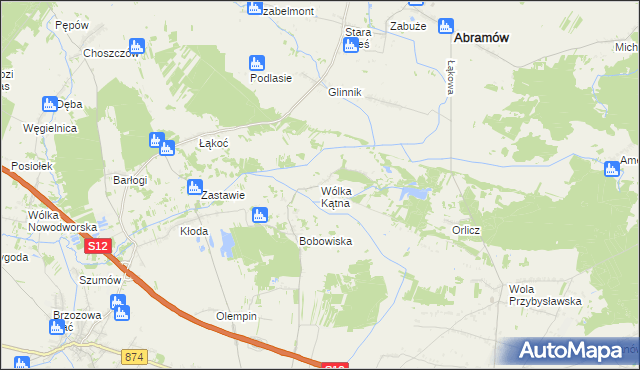 mapa Wólka Kątna, Wólka Kątna na mapie Targeo