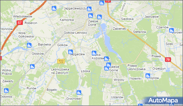 mapa Wólka Kozodawska, Wólka Kozodawska na mapie Targeo