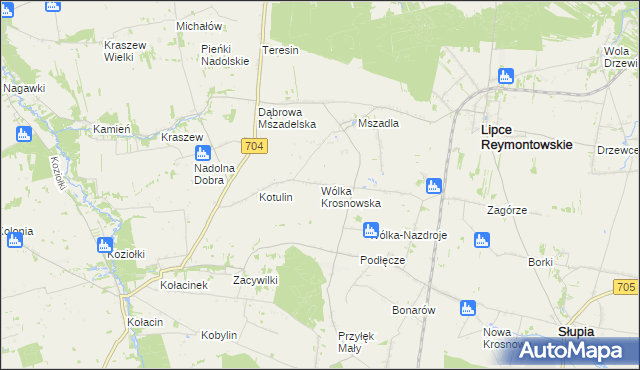 mapa Wólka Krosnowska, Wólka Krosnowska na mapie Targeo