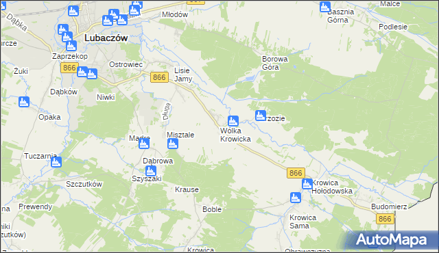 mapa Wólka Krowicka, Wólka Krowicka na mapie Targeo