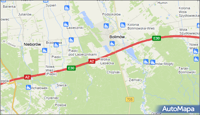 mapa Wólka Łasiecka, Wólka Łasiecka na mapie Targeo