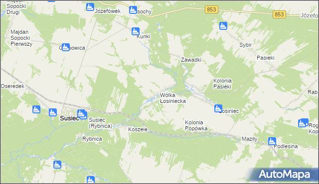 mapa Wólka Łosiniecka, Wólka Łosiniecka na mapie Targeo