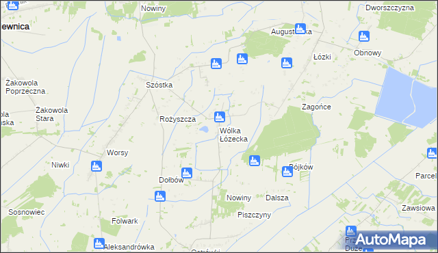 mapa Wólka Łózecka, Wólka Łózecka na mapie Targeo