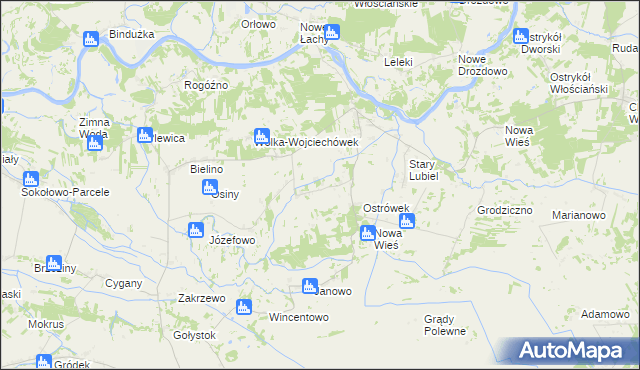 mapa Wólka Lubielska, Wólka Lubielska na mapie Targeo