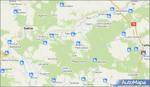 mapa Wólka Pętkowska, Wólka Pętkowska na mapie Targeo