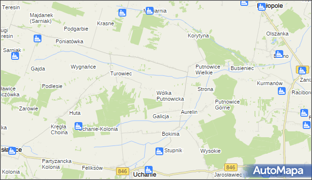 mapa Wólka Putnowicka, Wólka Putnowicka na mapie Targeo