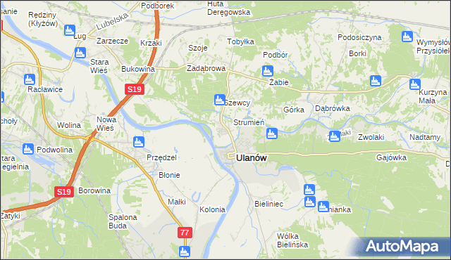 mapa Wólka Tanewska, Wólka Tanewska na mapie Targeo